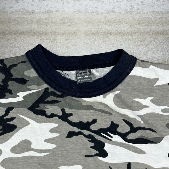 Vintage Winter Camo Shirt Cotton Short Sleeve 90s - Picture 4 of 7